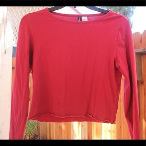 Basic red long sleeve tee
